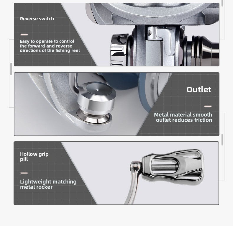 Lure Spinning Reel Double Arm Fishing Reel Long Casting Micro Fishing Reel