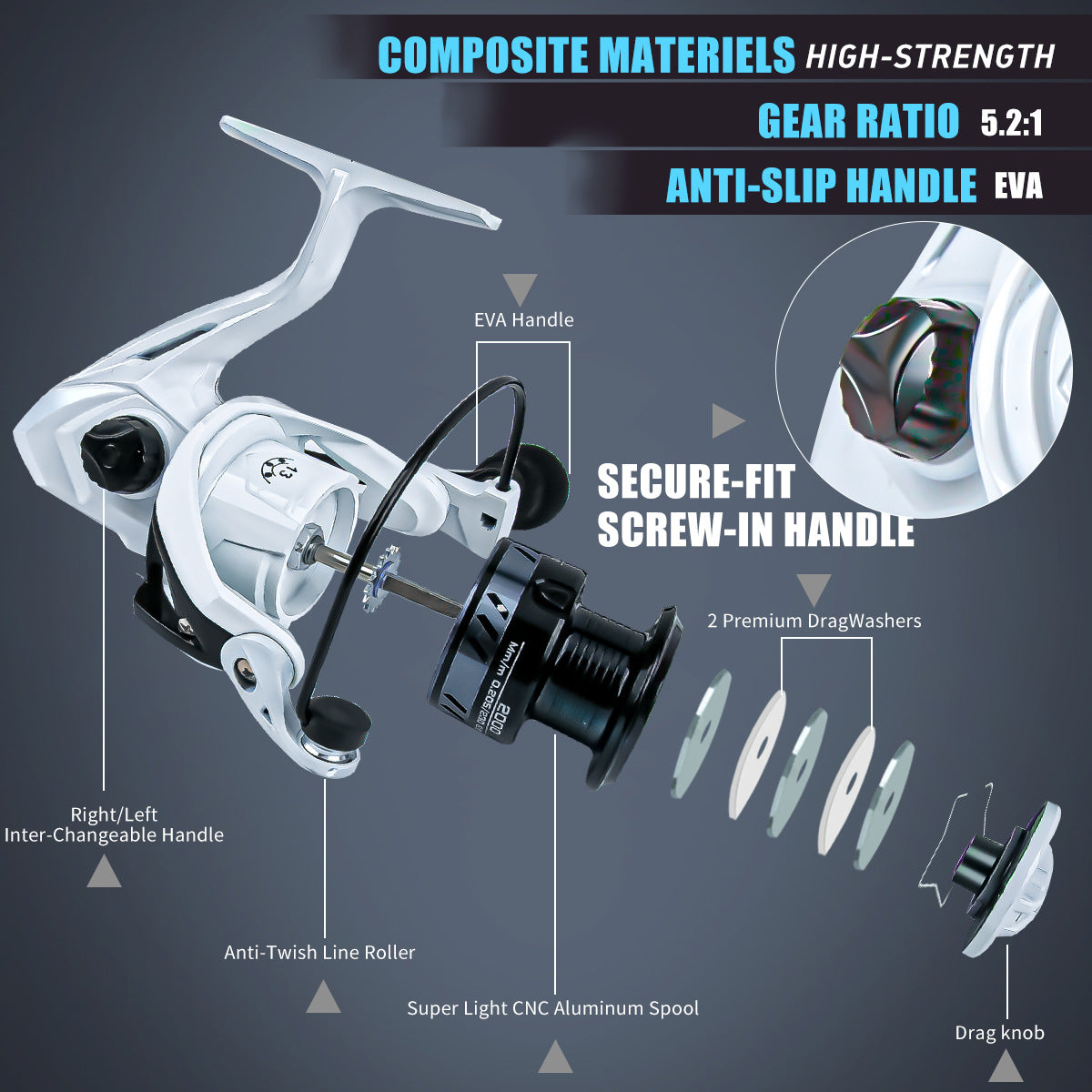 Spinning Reel Metal Fishing Reel Micro Lure Long Casting Lure Reel Gap-Free Fishing Reel Spinning Reel